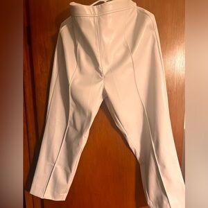 Banana Republic cream high rise tapered vegan leather pants -size XL